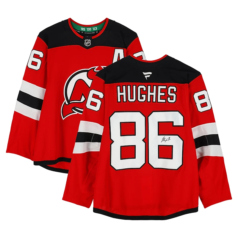 Jack Hughes New Jersey Devils Autographed Red Fanatics Authentic Pro Jersey