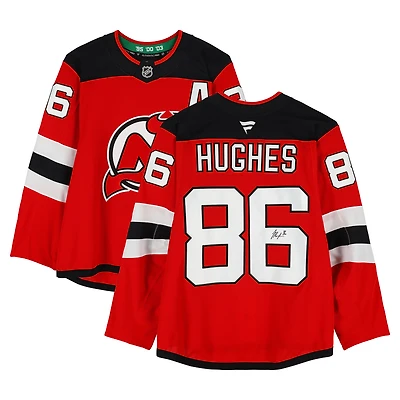 Jack Hughes New Jersey Devils Autographed Red Fanatics Authentic Pro Jersey