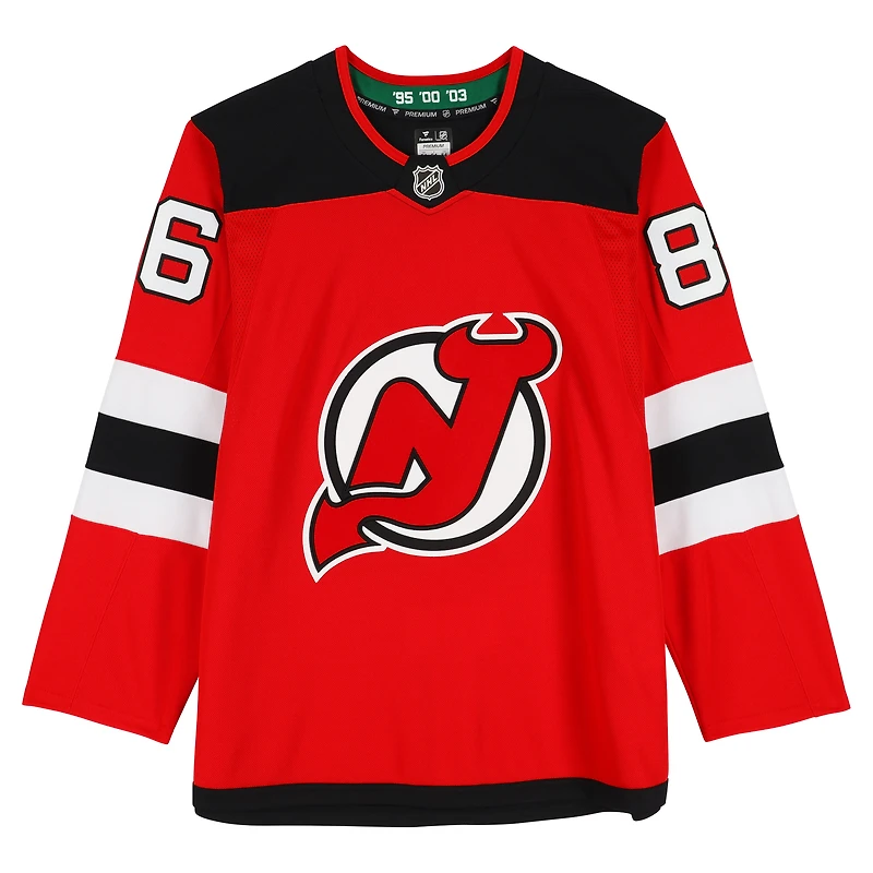 Maillot premium dédicacé par Jack Hughes des Devils du New Jersey, Red Fanatics