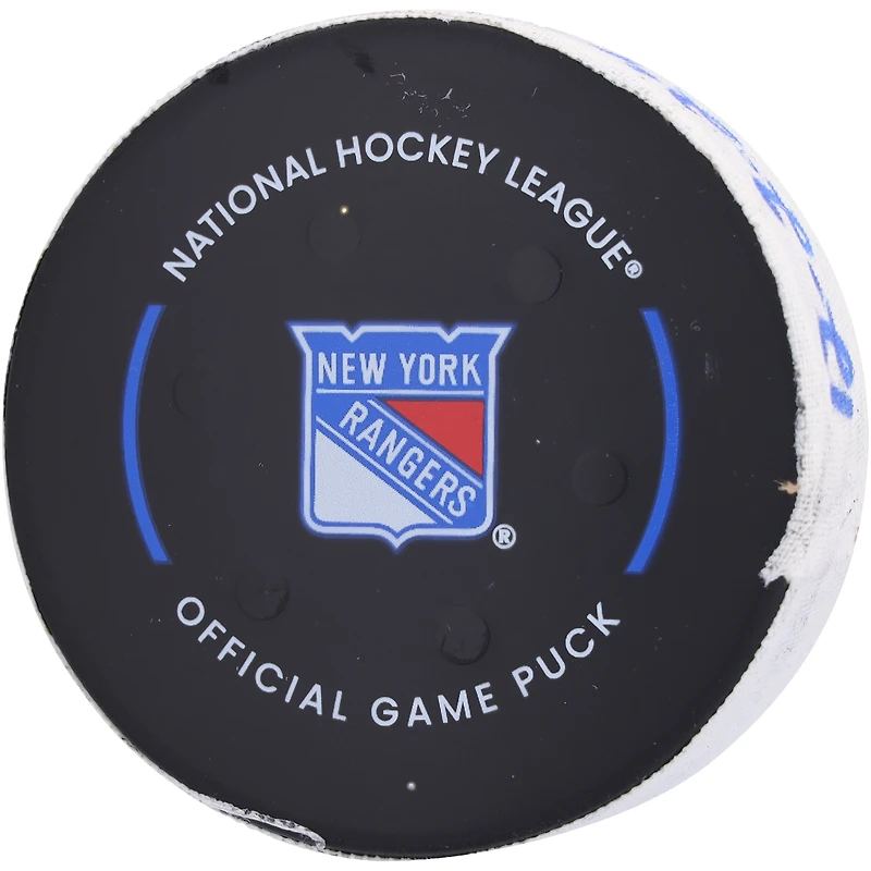 Jack Hughes New Jersey Devils Game-Used Goal Puck from December 2, 2024 vs. New York Rangers