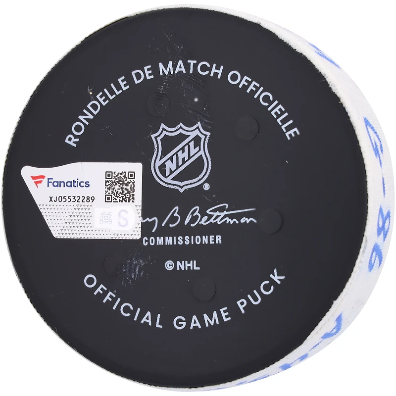 Jack Hughes New Jersey Devils Game-Used Goal Puck from December 2, 2024 vs. New York Rangers
