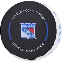 Jack Hughes New Jersey Devils Game-Used Goal Puck from December 2, 2024 vs. New York Rangers - Second of Two Goals Scored