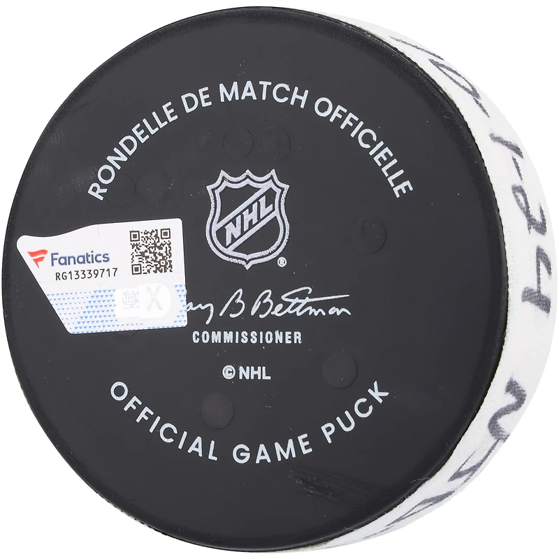 Jakub Zboril New Jersey Devils Game-Used Goal Puck vs. New York Rangers on October 1, 2024
