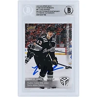 Luke Hughes New Jersey Devils Autographié 2022-23 Upper Deck Game Dated Moments NHL Debut #81 Beckett Fanatics Witnessed Rookie Card Authentifié