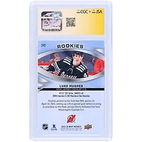 Luke Hughes New Jersey Devils Autographié 2023-24 Upper Deck MVP #242 CGC Fanatics Witnessed Authenticated 9/10 Card