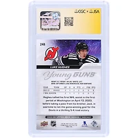 Luke Hughes New Jersey Devils Autographed 2023-24 Upper Deck Series 1 Young Guns #248 CGC Fanatics Witnessed Authenticated 9/10 Rookie Card