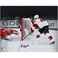 Luke Hughes New Jersey Devils Autographed 8" x 10" First NHL Goal Spotlight Photograph