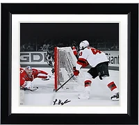 Luke Hughes New Jersey Devils Autographed 8" x 10" First NHL Goal Spotlight Photograph