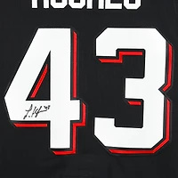 Maillot premium noir dédicacé de Luke Hughes, Devils du New Jersey