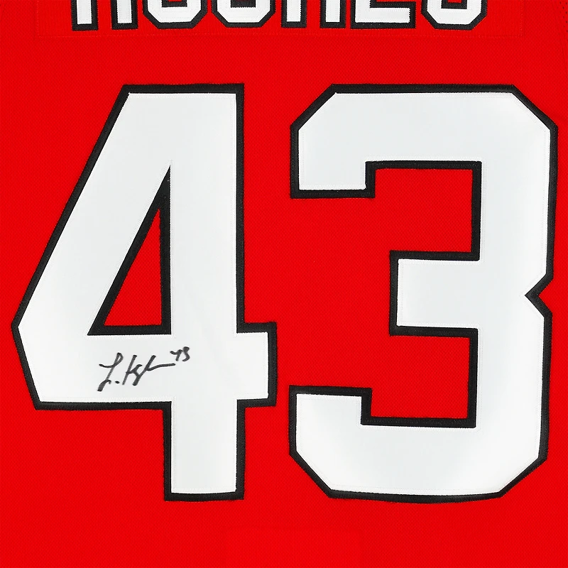 Maillot premium dédicacé des New Jersey Devils par Luke Hughes, Red Fanatics