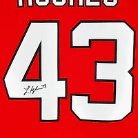 Maillot premium dédicacé des New Jersey Devils par Luke Hughes, Red Fanatics