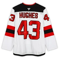 Maillot premium blanc dédicacé de Luke Hughes, New Jersey Devils