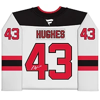 Luke Hughes New Jersey Devils Autographed White Fanatics Premium Jersey