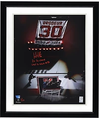 Martin Brodeur New Jersey Devils Autographed 16" x 20" Jersey Retirement Ceremony Photograph with Multiple Inscriptions