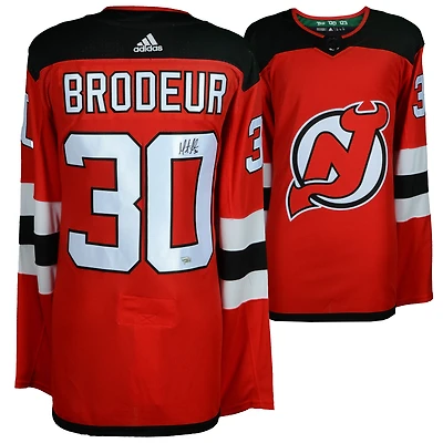 Martin Brodeur New Jersey Devils Autographed Red Adidas Authentic