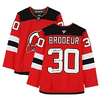 Martin Brodeur New Jersey Devils Autographed Red Fanatics Premium Jersey with Multiple Inscriptions