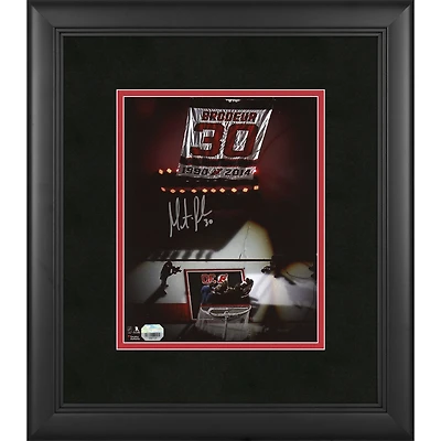 Martin Brodeur New Jersey Devils Framed Autographed 8" x 10" Jersey Retirement Night Banner Raising Photograph