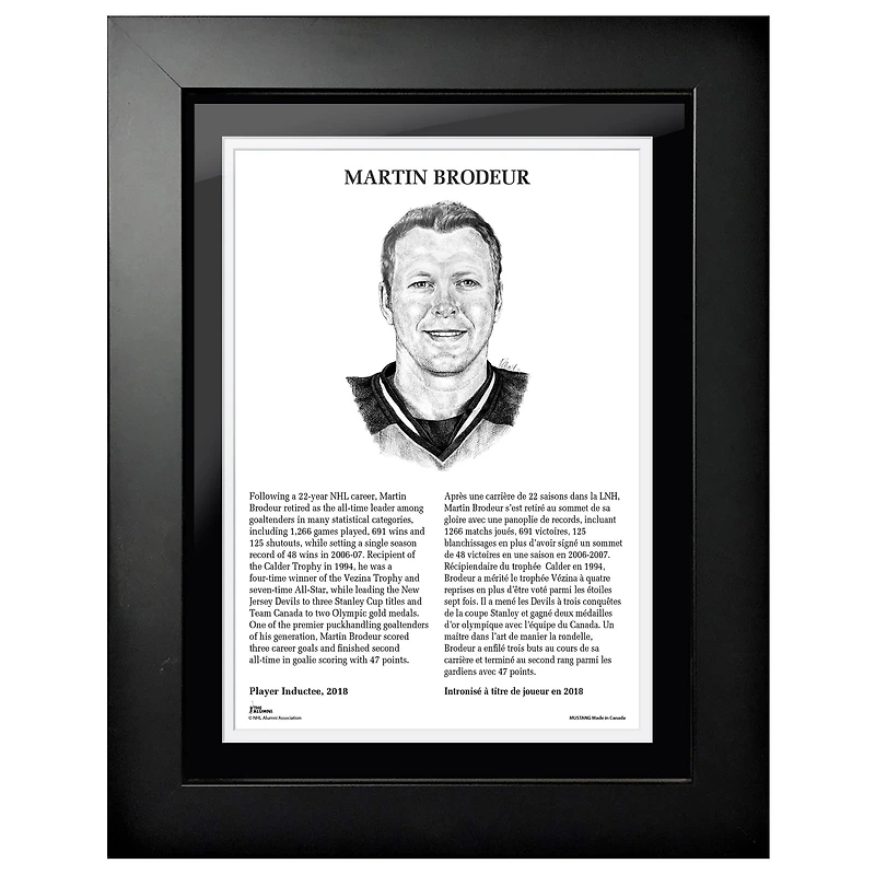 Martin Brodeur Devils du New Jersey - Legends Line 12'' x 16'' Photo encadrée