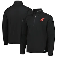 Veste polaire à quart de zip New Jersey Devils Authentic Pro noire Fanatics pour homme