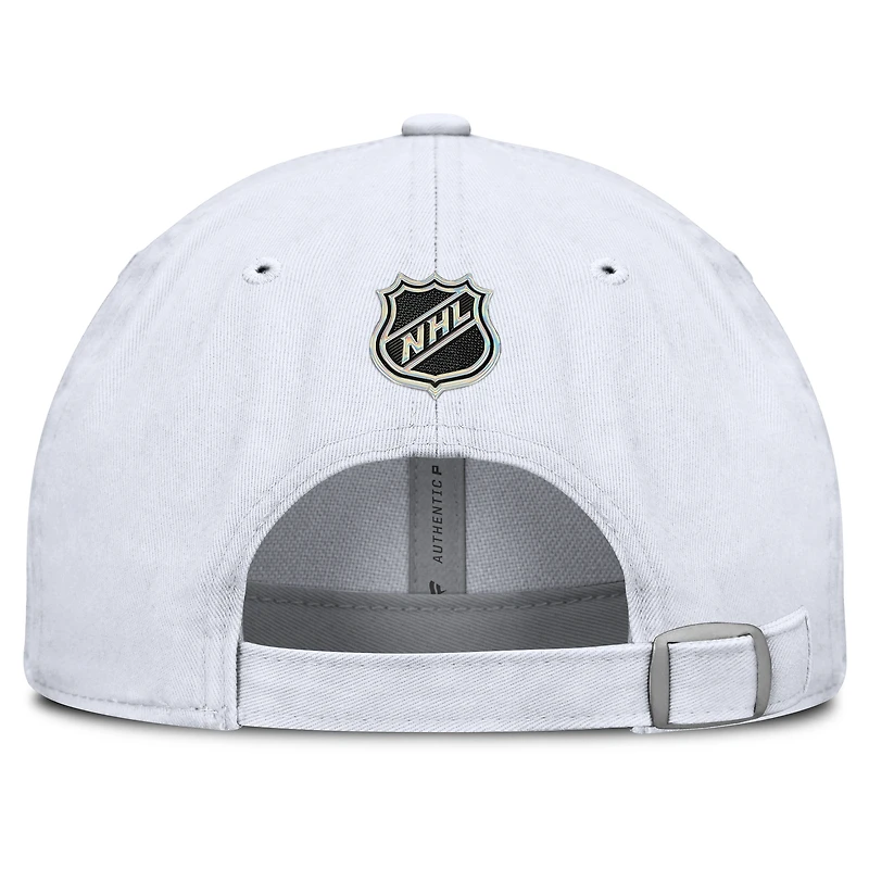 Casquette ajustable authentique Pro Hockey Fights Cancer des New Jersey Devils pour hommes Fanatics blanche
