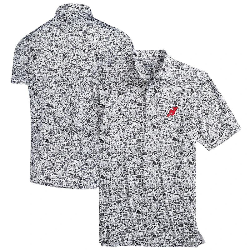Men's johnnie-O Black/White New Jersey Devils Slapshot Polo
