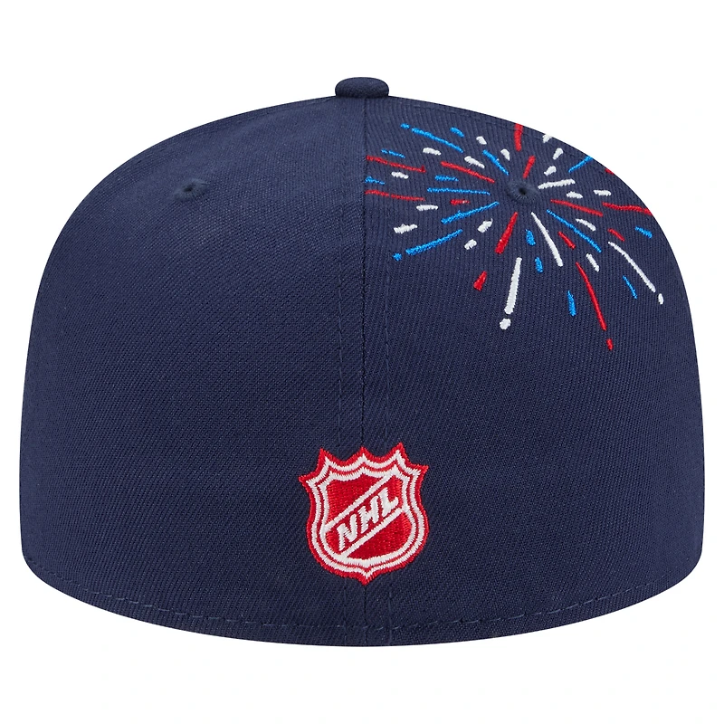 Men's New Era  Navy New Jersey Devils Americana Fireworks 59FIFTY Fitted Hat