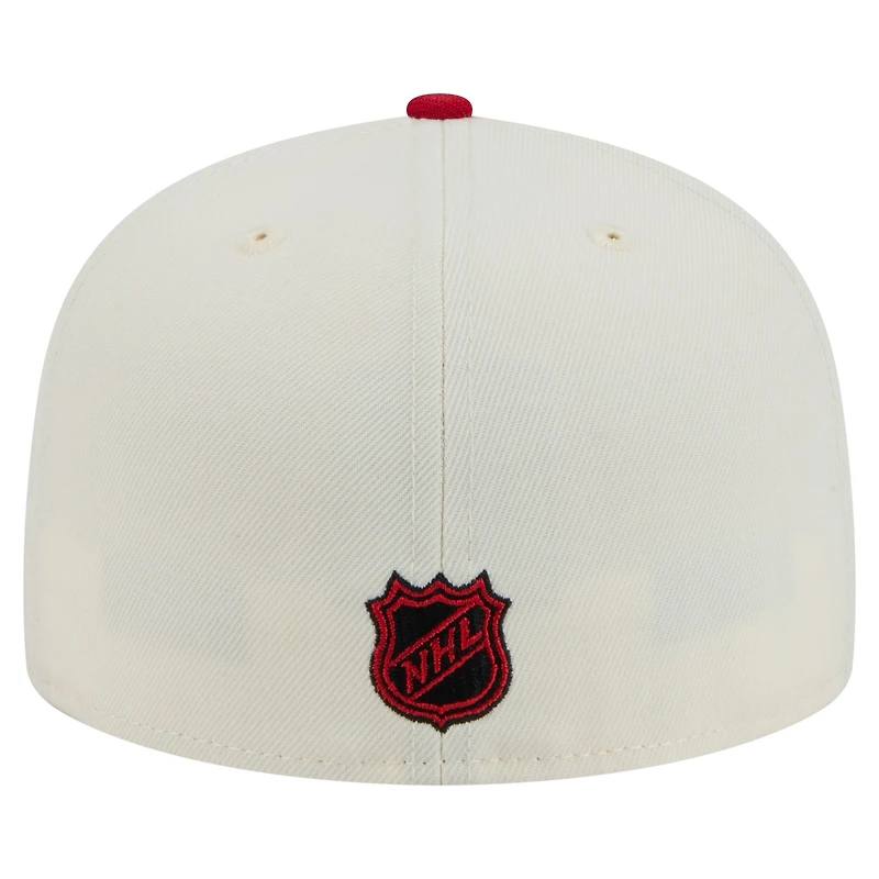 Casquette ajustée bicolore chromée 59FIFTY New Era blanche pour homme des Devils du Jersey
