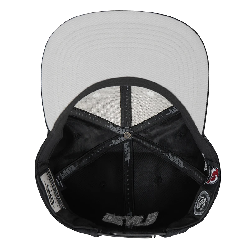 Casquette Snapback New Jersey Devils French Terry Pro Standard Crème/Noir pour homme