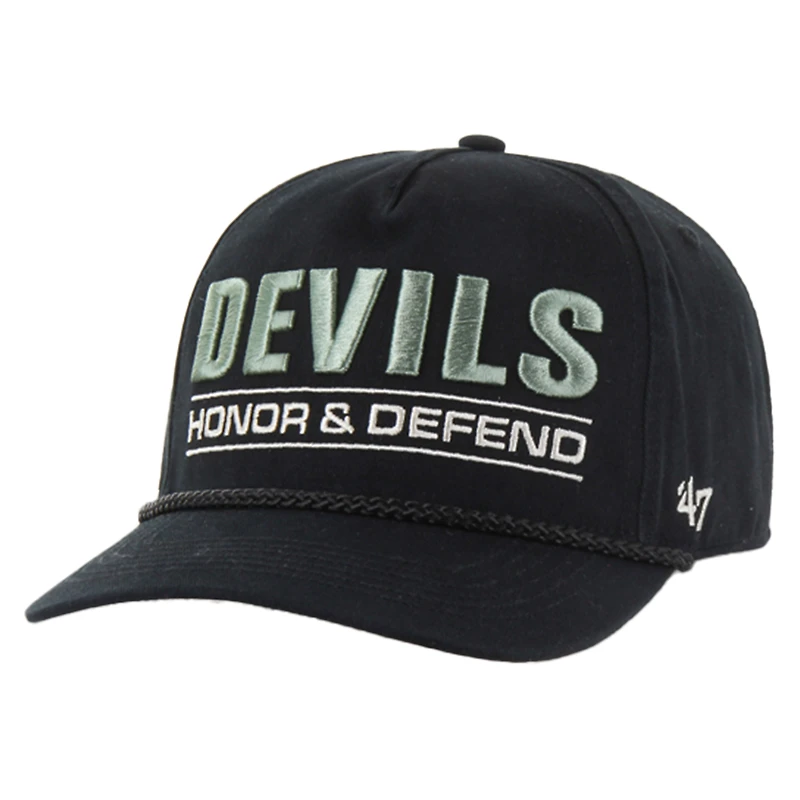 Men's '47 Black New Jersey Devils OHT Military Appreciation Homeland Honor and Defend Hitch Adjustable Hat