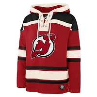 Sweat à capuche lacets Jack Hughes '47 Red New Jersey Devils pour hommes, grande taille