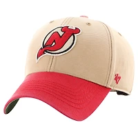 Men's '47 Khaki/Red New Jersey Devils Dusted Sedgwick MVP Adjustable Hat