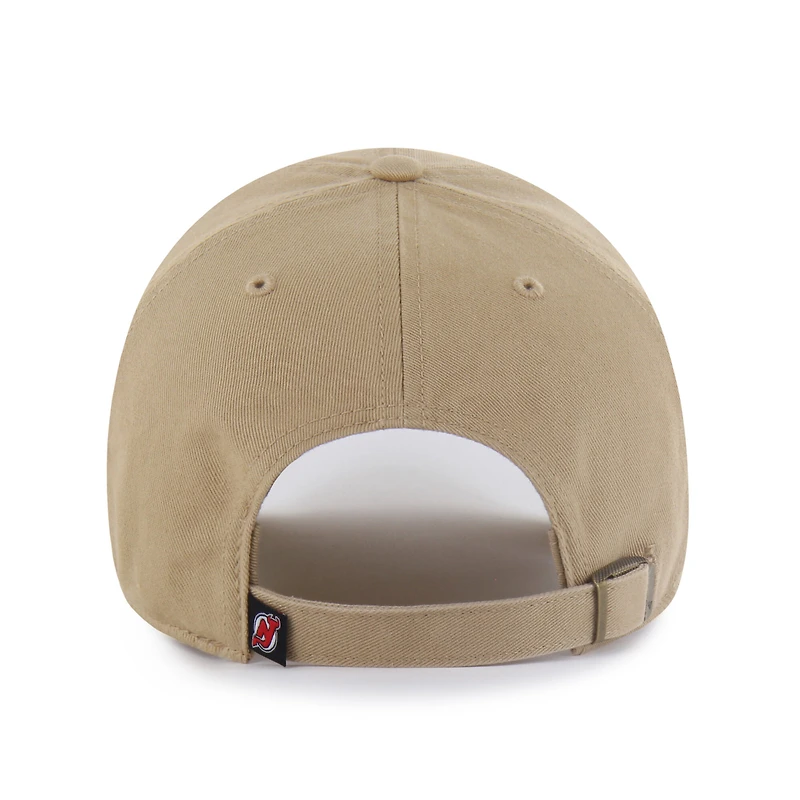 Men's '47  Khaki New Jersey Devils Logo Clean Up Adjustable Hat