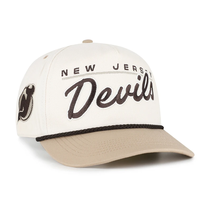 Casquette ajustable New Jersey Devils « 47 Natural/Beige » pour homme, modèle « Neutral Terrain Hitch Rope ».