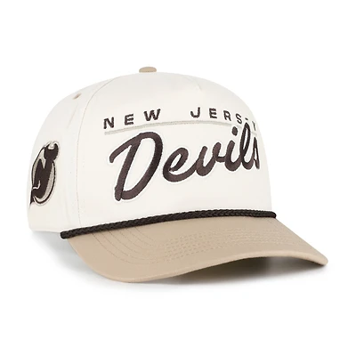 Casquette ajustable New Jersey Devils « 47 Natural/Beige » pour homme, modèle « Neutral Terrain Hitch Rope ».