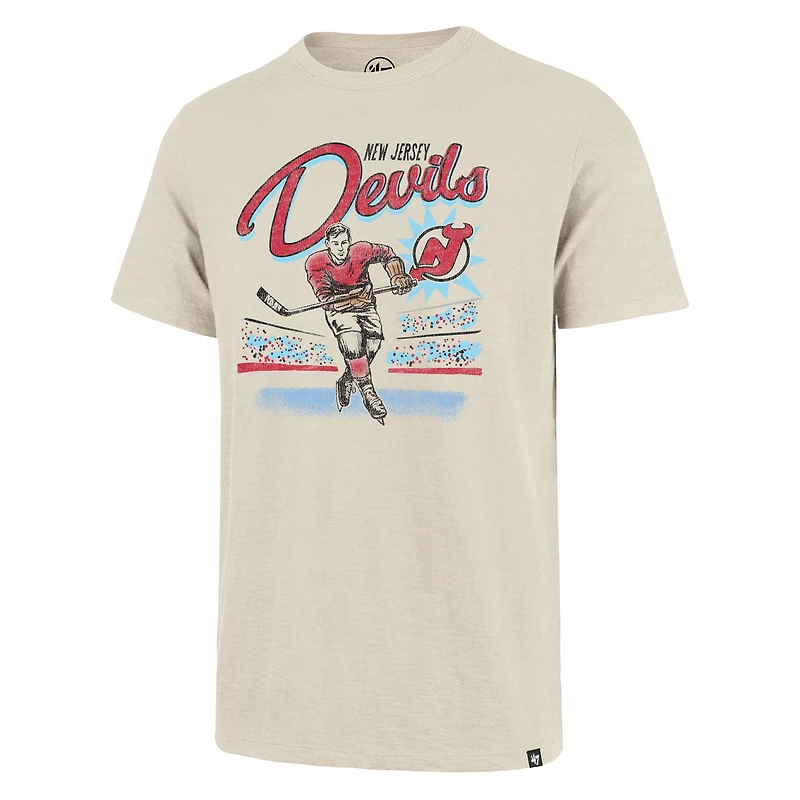 T-shirt de hockey Golden Scrum pour homme, modèle 47 Natural New Jersey Devils