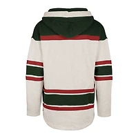 Men's '47 Oatmeal New Jersey Devils Rockaway Lace-Up Pullover Hoodie