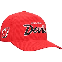 Casquette ajustable en velours côtelé Crosstown '47 Red New Jersey Devils pour homme