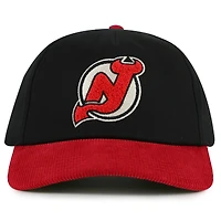 Casquette ajustable Burnett pour homme American Needle noir/rouge New Jersey Devils