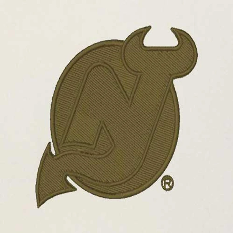 T-shirt à capuche manches longues raglan Intrepid Sand pour hommes, crème/olive, New Jersey Devils, Antigua