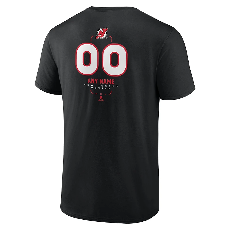 Men's Black New Jersey Devils Custom Midfielder T-Shirt