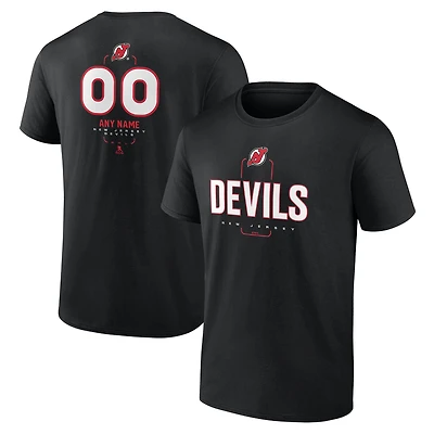 Men's Black New Jersey Devils Custom Midfielder T-Shirt