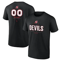 Men's Black New Jersey Devils Custom Midfielder T-Shirt