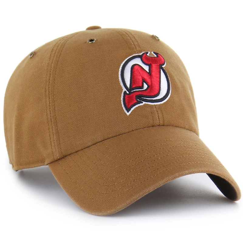 Men's Carhartt x '47 Brown New Jersey Devils Clean Up Adjustable Hat