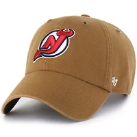 Casquette ajustable Carhartt x '47 marron pour homme, motif New Jersey Devils Clean Up
