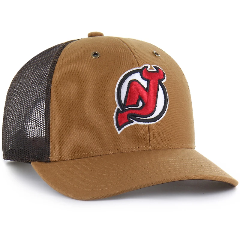 Casquette ajustable Carhartt x '47 marron pour homme, motif New Jersey Devils