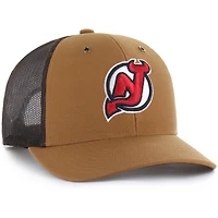 Casquette ajustable Carhartt x '47 marron pour homme, motif New Jersey Devils