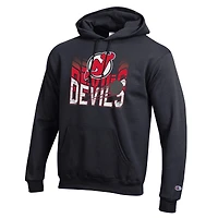 Sweat à capuche Champion noir New Jersey Devils Powerblend pour homme