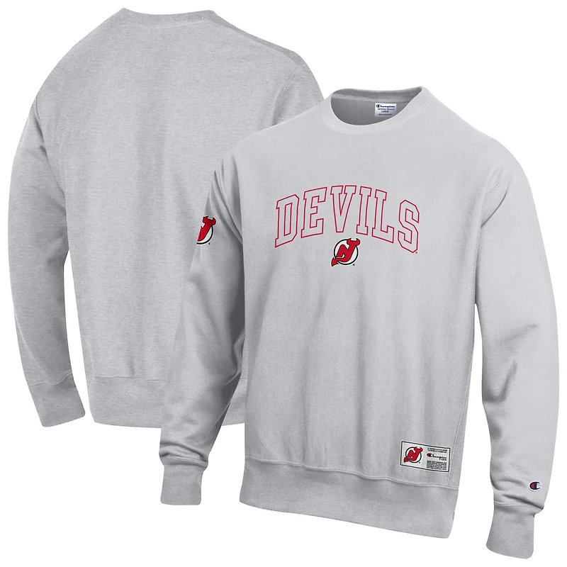 Sweat-shirt en molleton à tissage inversé Champion Gray New Jersey Devils pour homme