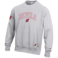 Sweat-shirt en molleton à tissage inversé Champion Gray New Jersey Devils pour homme