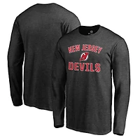 T-shirt à manches longues anthracite pour homme, motif Victory Arch des Devils du New Jersey